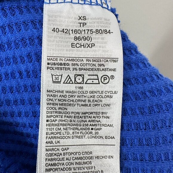 Gap Women's XS Bright Cornflower Blue Waffle‎ Straight Leg Sweats Loungewear - Picture 2 of 5